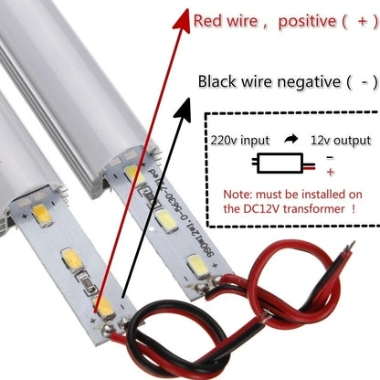 5/10PCS 12V 30/50CM Interior LED Car Light Bar Transparent Rigid Strip Lamp Van Bus Caravan Display Cabinet Under Counter Closet