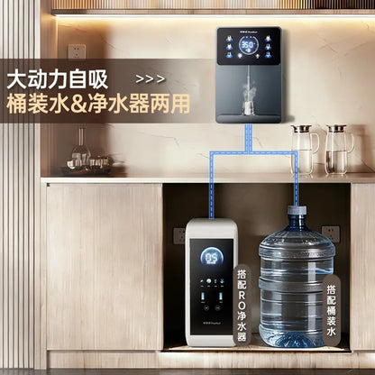 Pipeline mechanism integrated cooling and heating wall mounted household instant water dispenser