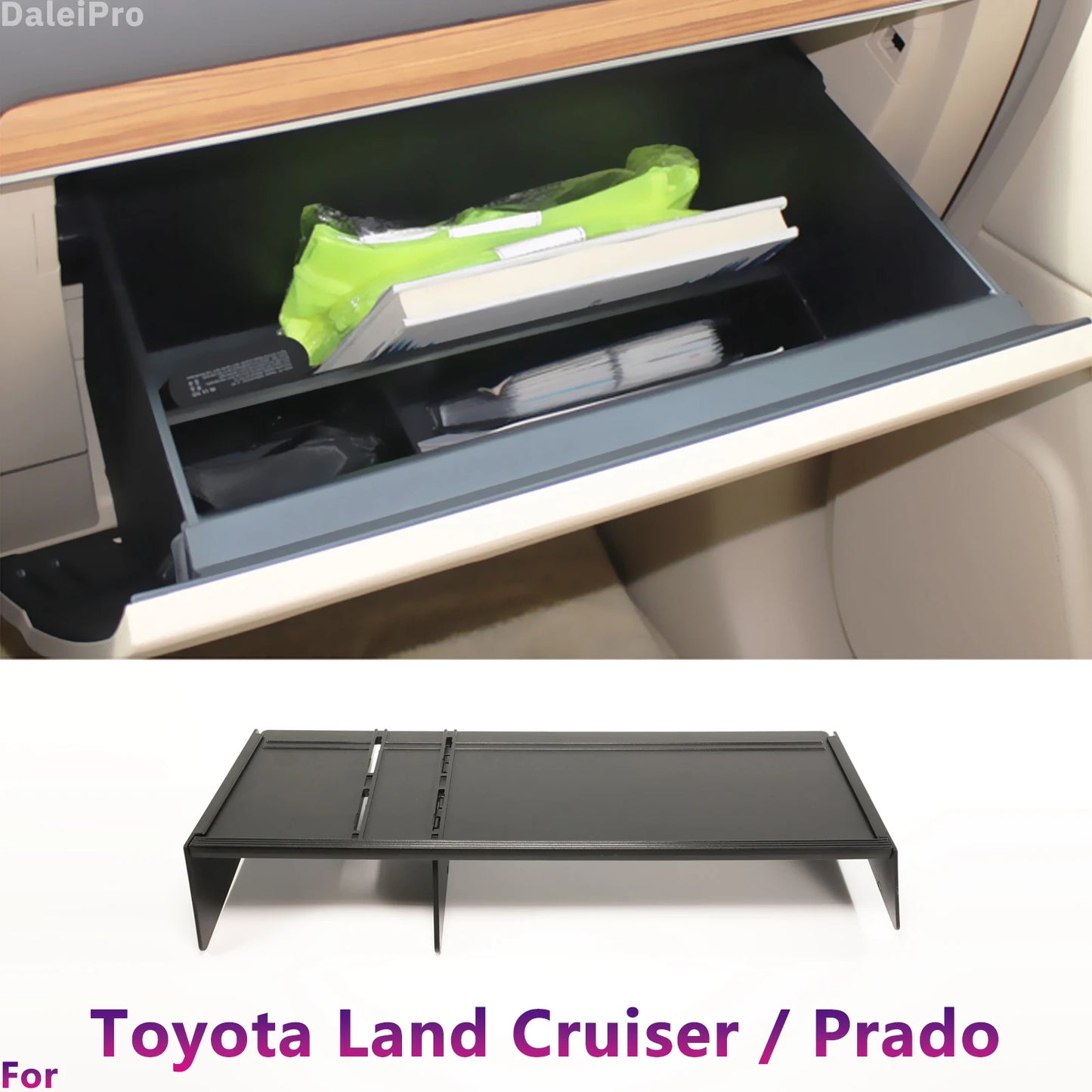 For Toyota Land Cruiser Prado LC150 J150 FJ150 2010-2018 Car Glove Compartment Organizing Divider Organizer Prado Storage Box