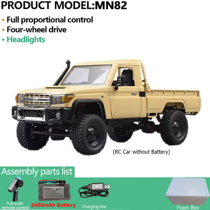 MN82PRO MN82 1/12 RC Car 4WD 2.4G Remote Control Car Simulation Classic All-terrain Off-road LED Light RC Truck Toys As Kid Gift