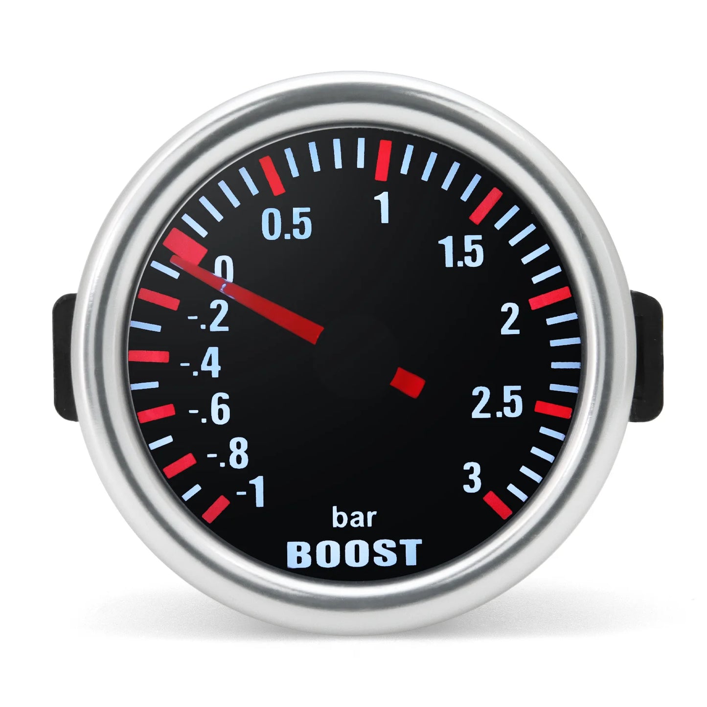 2"52mm Car 3 Bar Boost Gauge Turbo Boost Meter Pointer With Led Light Boost Indicator For 12V Engine Vehicle Car Accessories