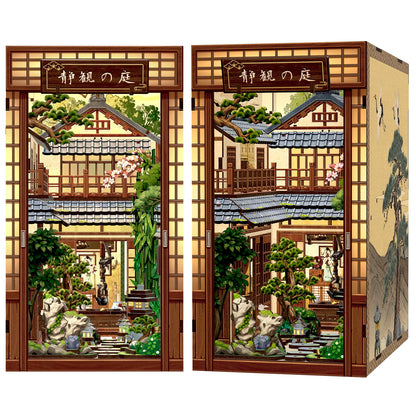 CUTEBEE DIY Book Nook Kit Japanese Sakura 3D Puzzle Dollhouse for Bookshelf Unique Craft Gift for Book Lover Christmas Miniature