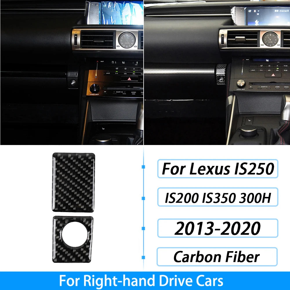 For Lexus IS250 IS350 300H 2013-2019 Carbon Fiber Gear Shift Air Outlet CD AC Window Lift Set Car Interior Accessories Sticker