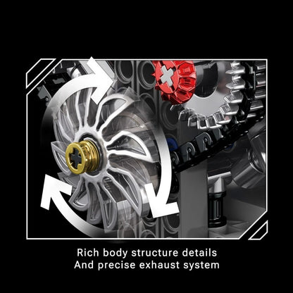 V8 Mechanical Engine Building Block Kit, 3D Plug Assembly Simulated Model, Home Desktop Display, Exclusive Gift For Collectors