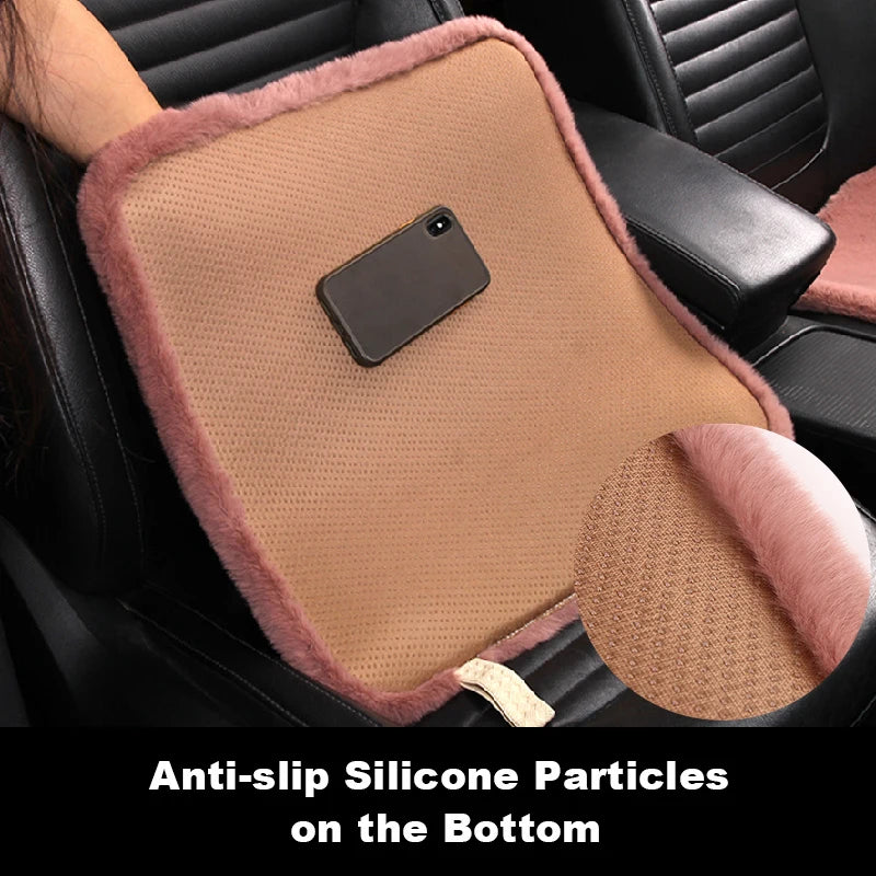 SEAMETAL Short Plush Car Seat Cover Soft Winter Warm Auto Seat Cushion Skin-Friendly Washable Universal Vehicle Chair Protector