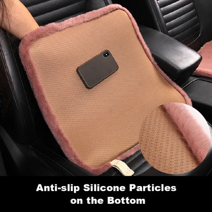 SEAMETAL Short Plush Car Seat Cover Soft Winter Warm Auto Seat Cushion Skin-Friendly Washable Universal Vehicle Chair Protector