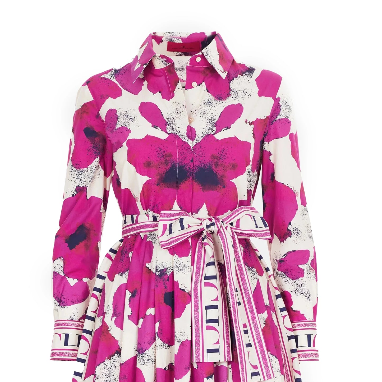 CHCH Women's Dress New Long sleeved Shirt Long Skirt Flower Print Party Dress