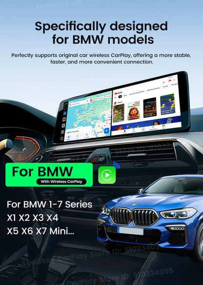 Carlinkit Ultra3 Android Tv Box Android 15 Wireless Carplay Adapter QCM6350 Smart Car Ai Box Carplay For Netflix Youtube 5G LTE
