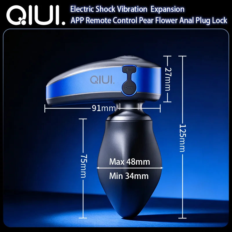 QIUI APP Remote Control Anal Plug Electric Shock Vibration Butt Plug Expansion Adjustable Diameter Anal Plug Lock Sex Toys
