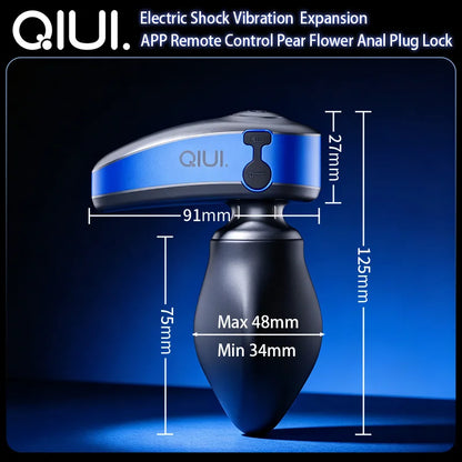 QIUI APP Remote Control Anal Plug Electric Shock Vibration Butt Plug Expansion Adjustable Diameter Anal Plug Lock Sex Toys