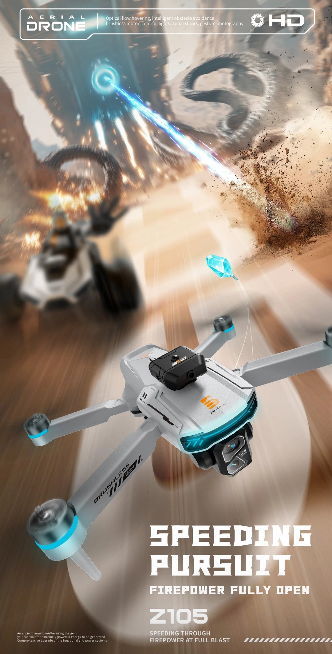 Z105 Mini Drone RC Quadcopter with Brushed Motor Brainy Flight 4.5-inch Remote Control Kid/Beginner-Friendly Toy Friendship Gift