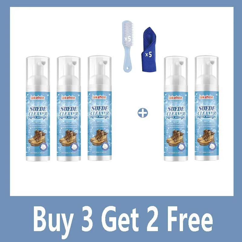 Suede Cleaner Kit - Leather Velvet, Knit Boot & Canvas Cleaner, Removes Stains & Water Marks, Gentle Foam Cleaning, Dries Safely
