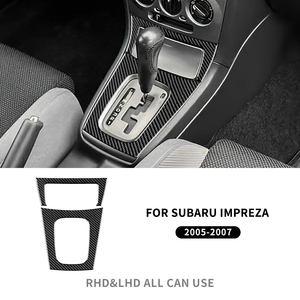 Real Soft Carbon Fiber Sticker For Subaru Impreza 2005 2006 2007 Gear Shift Panel Outlet Vent CD Frame Interior Accessories
