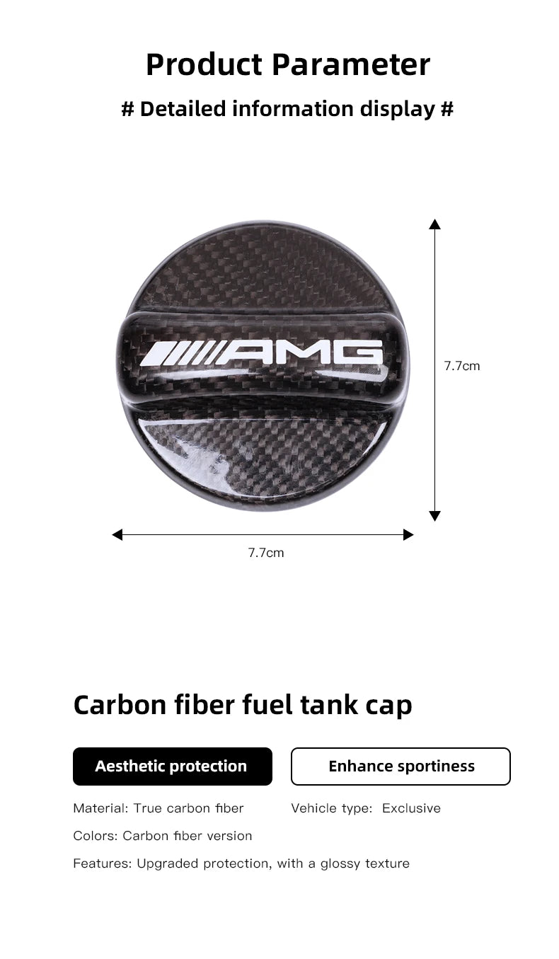 Car Fuel Tank Cap Cover Frosted Aluminum Alloy Lid Auto Accessories For Mercedes Benz AMG A B C E G C260 E300L A200L GLC300 CLA