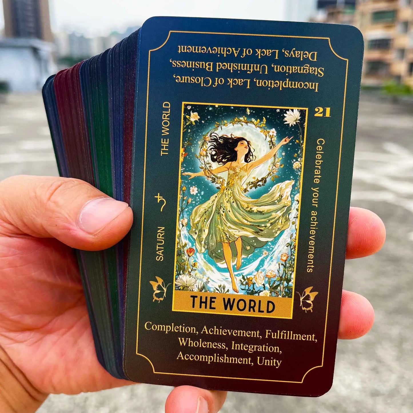 78 Tarot Cards, 13x8 Cm, Ethereal Bloom Tarot Keyword Edition, Connect with Inner Light, Ideal for Beginners, Card Game Set