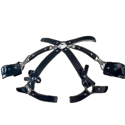 Exotic Accessories SM Bondage Kit Leather Thigh Cuffs Waist Belt Handcuffs Bed Strap Adult Role Play Toy for Couples