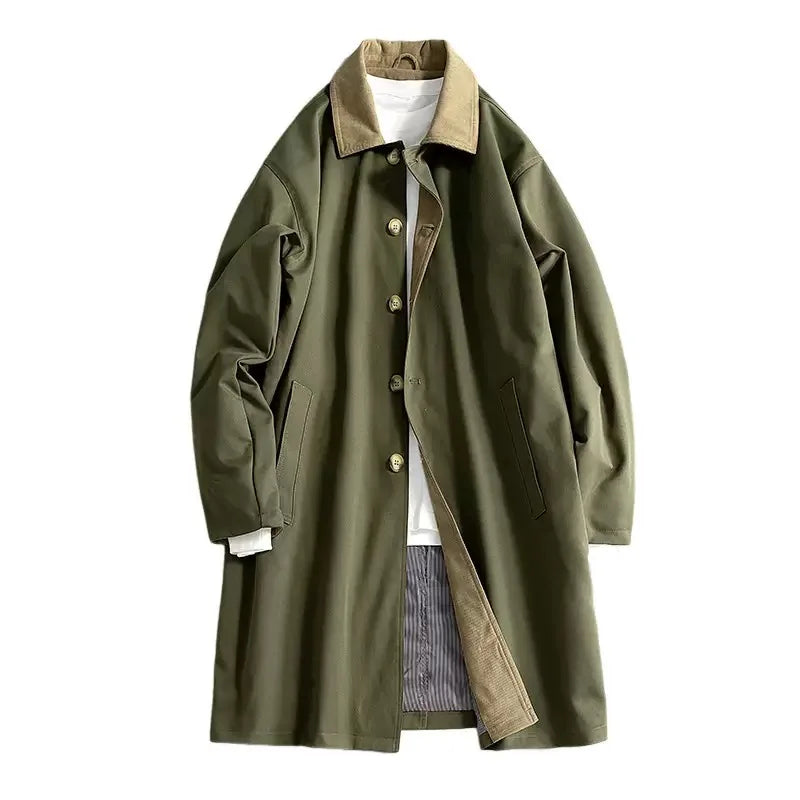 Autumn and Spring New Fashion Trend Windproof Warm Long Trench Coat Men's Casual Loose Sports Plus Size High-grade Jacket L-8XL