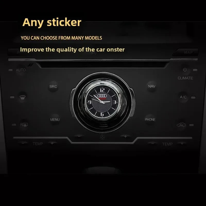 1pc Car Mini Clock Quartz Clock  Night For Audi  Sline A3 A4 A5 A6 A6L A7 A8 Q3 Q5 Q7 S3 S4 S5 RS3 RS4 RS6