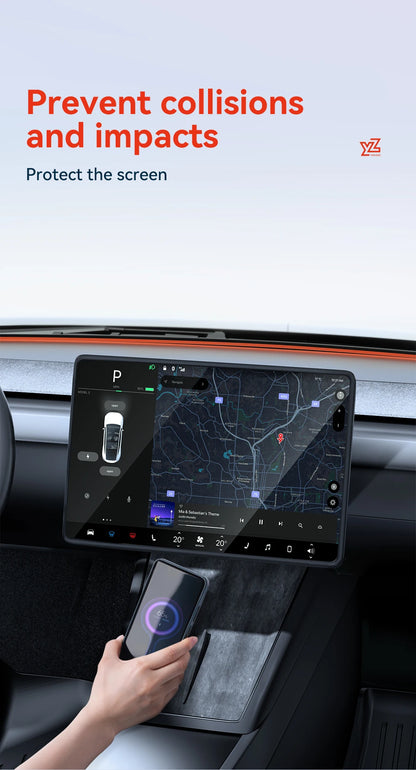 YZ For Tesla Model 3/Y/YL Juniper Highland 2026 TPU Protective Trim Internal rearview mirror Cover Central Control Navigation