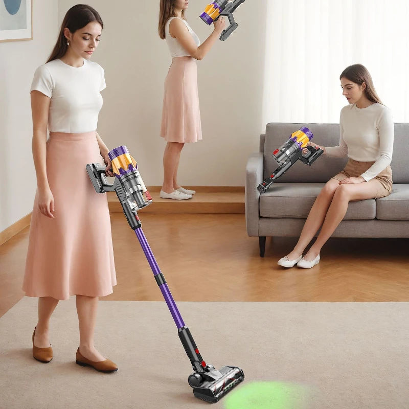 V18 Cordless Vacuum Cleaner 550W 35000PA - Powerful Brushless Motor, Household Vacuum Cleaner Pet Brush Large Suction