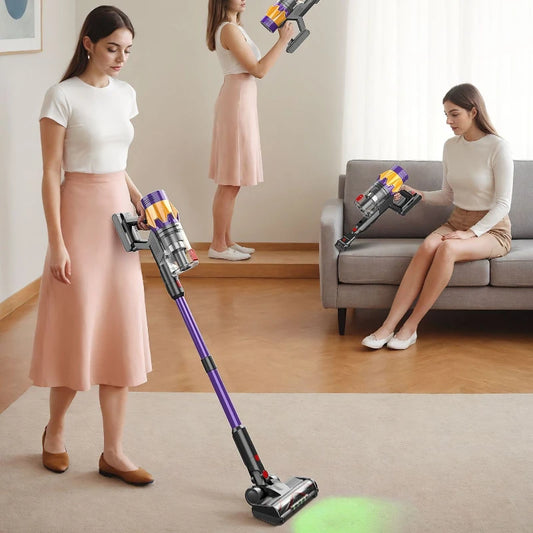V18 Cordless Vacuum Cleaner 550W 35000PA - Powerful Brushless Motor, Household Vacuum Cleaner Pet Brush Large Suction
