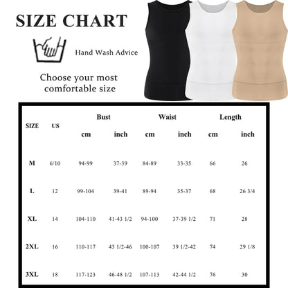 Men Double Layer Vest Sleveless Body Shaper Slimming Compression Undershirt M-4XL Waist Trainer Top Belly Control Shapewear