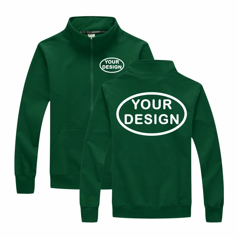 Customized LOGO Men's Thin Jacket Embroidered Printed Zipper Coat Spring and Autumn Street Stand up Collar Cardigan Hoodie