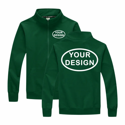 Customized LOGO Men's Thin Jacket Embroidered Printed Zipper Coat Spring and Autumn Street Stand up Collar Cardigan Hoodie