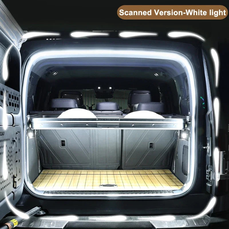 LED Trunk Lighting Lights Dynamic Flowing Flexible Light Strip On/Off Scanning Atmosphere Lamp Waterproof for Car Accessories