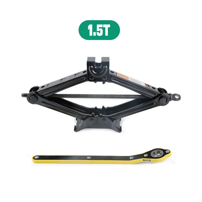 Mechanical Manual Scissor Jacks With Stabilizer Base & Ratchet Wrench For Car/SUV Tire Replacement And Emergency Roadside Repair