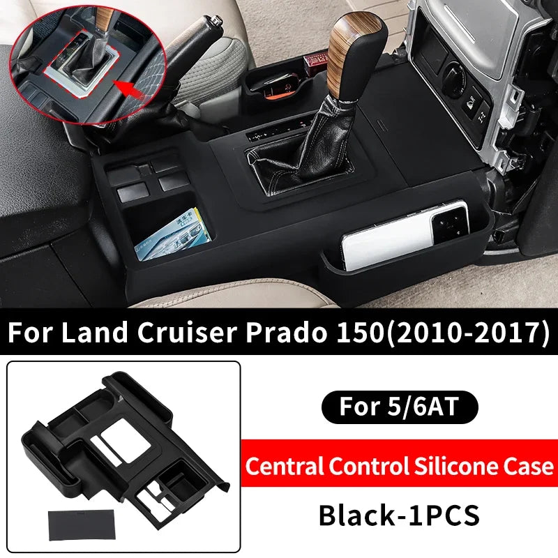 Central Console Silicone Protective Cover For Toyota Prado 150 LC150 2010-2023 Interior car Accessories Decoration Black 1pcs