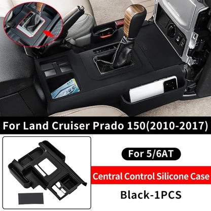 Central Console Silicone Protective Cover For Toyota Prado 150 LC150 2010-2023 Interior car Accessories Decoration Black 1pcs