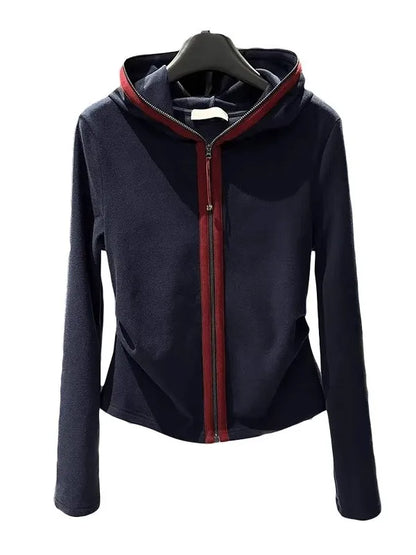 plus Size Hoodie Women's Loose Fit Long Sleeve Sweatshirt Dark Blue Autumn Winter Fashion Casual Comfortable Top Korean Style