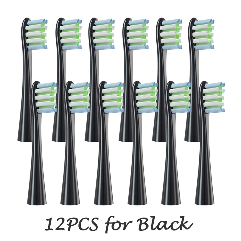 12PCS Vacuum Sealed Packed Replacement Brush Heads for Oclean X PRO/ Z1/ F1/ One/ Air 2 /SE Soft DuPont Deep Cleaning Nozzles