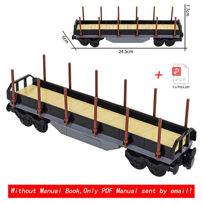 26cm Retro Double-Deck Passenger Train Car Building Blocks Model Green Gray Classic Train Display Toy for Hobbyists