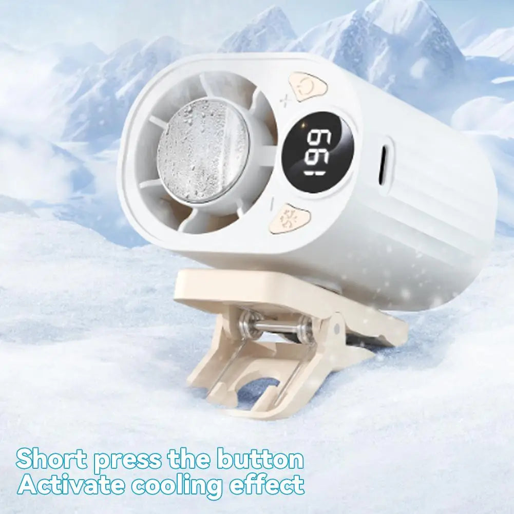 Portable Clip-On Cooling Fan USB Rechargeable Car Built-in Air Conditioning Fan Outdoor Semiconductor Cold Compress Fan