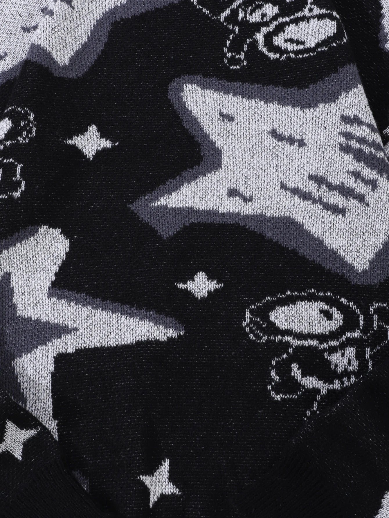 New Trendy Spring and Autumn Astronaut Reaching for the Stars Jacquard Pattern Pullover Sweater, Casual Round-Neck Color-Block Knit Men's Pullover, Suitable for Everyday Wear, Unisex Top for Going Out, Regular Fit, Suitable f