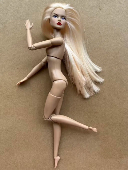 Poppy Good Makeup Head With Beige Yoga Slim Doll Body 1/6 Doll Figures Collective Toys Colorful Hair Doll Heads
