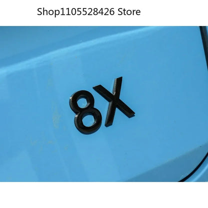 For ZEEKR 8X Modified Logo Car Decoration Tail Metal Matte Black Sticker Car Accesorios Para Auto 8X Front Rear Emblem Cover
