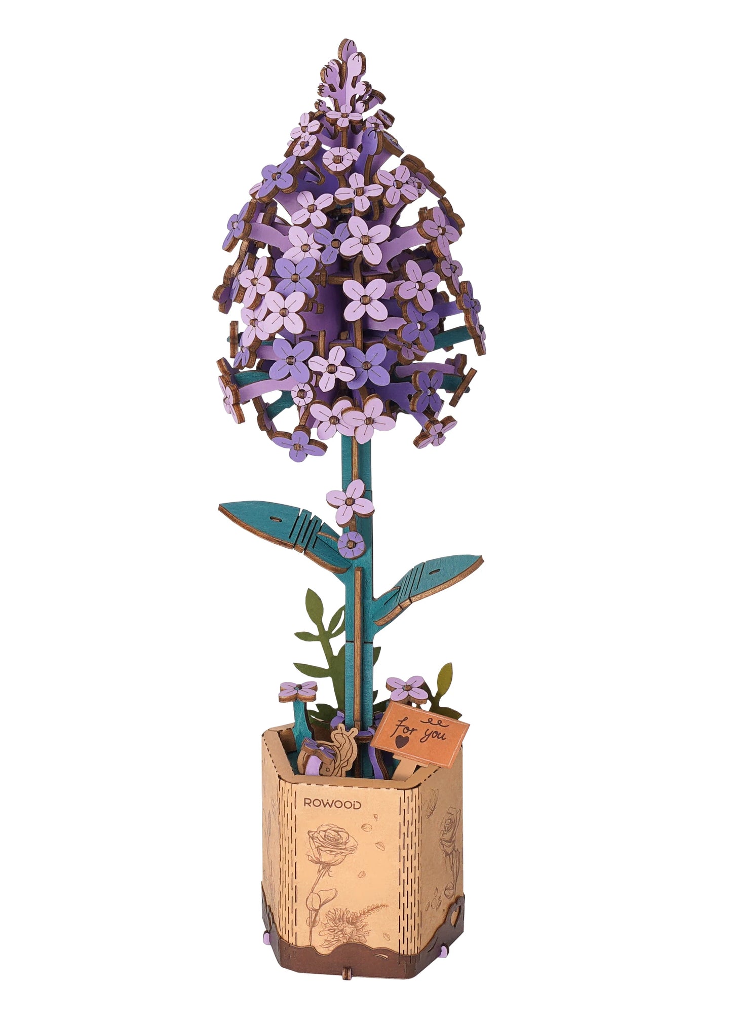 Robotime Rowood DIY Wooden Flower Bouquet Beautiful Hand-Make Gifts Eco-friend Materials 3D Wooden Puzzle for GirlFriends Decor