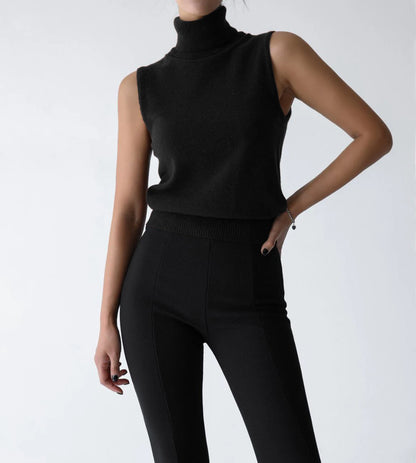Blubelle Women's New Autumn Winter Knit Sleeveless Turtleneck Tank Top Soft Fabric Trendy Slim Fit Solid Color Fashion Camis