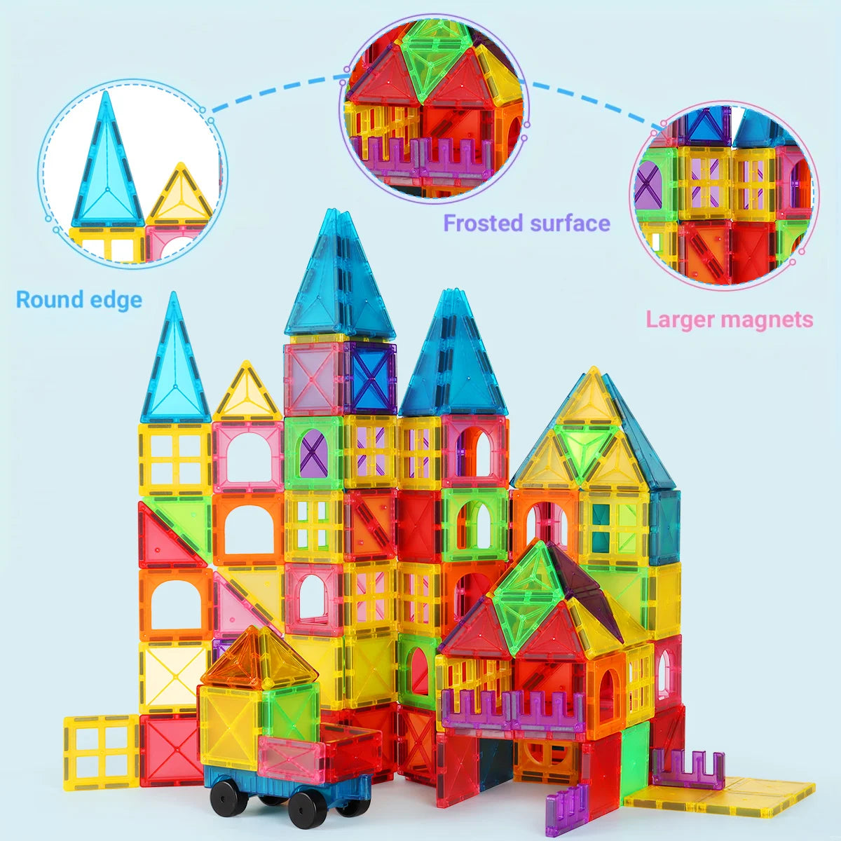 Children's Magnetic Building Blocks Set, Stem Educational Toy, Stacking and Puzzle Set, Birthday and Holiday Gift, Creative Play
