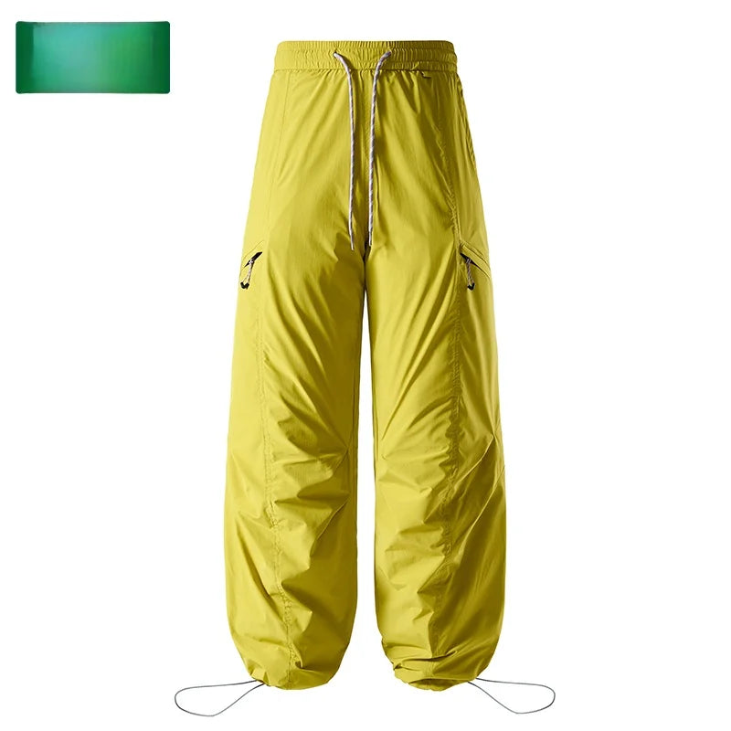 Thickened Duck down Men's Trousers Autumn Winter Warmth Workwear Loose Fit 90 White Duck down Filling Windproof Pants
