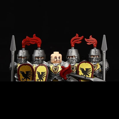 Green Dragon Raven Knights Shield Action Figures MOC Medieval Ancient Knights Scene Building Block Creative Toys for Children