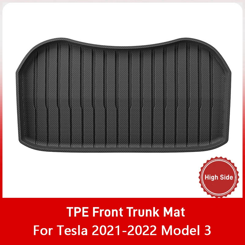 For Tesla Model Y / 3 2019-2023 Full Coverage Rear Trunk Mats TPE Rear Seat Backrest Protective Pad Cargo Liner Anti-Kick Pad