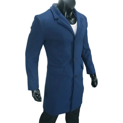 Eu Size Men's Coat plus Lining Jackets Winter Travel Gentleman Top Coat Warm Oversized Single-breasted Men's M-3XL