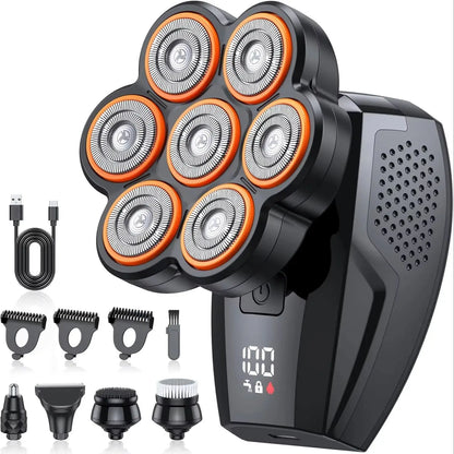 Sweker 5 in 1 Head Shavers for Bald Men 7D Electric Razor LED Display IPX8 Wet/Dry Use Type-C Charge Shaving Grooming Kit