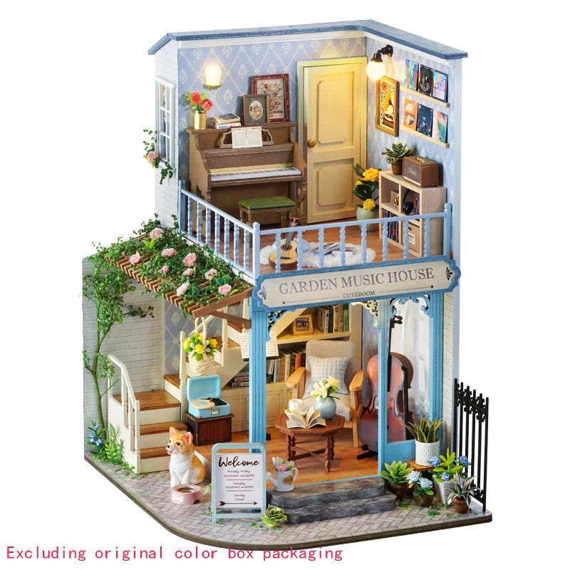 New Diy Big Wooden Dollhouse  Furniture Light Kit Doll House Casa Miniature Accessories Handmade Wooden Toys Birthday Gifts
