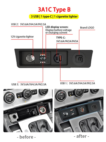 LOYEUANR For VW passat B6 B7  CC R36 Car Charger Cigarette lighter USB Fast Charging Type C  Power Adapter