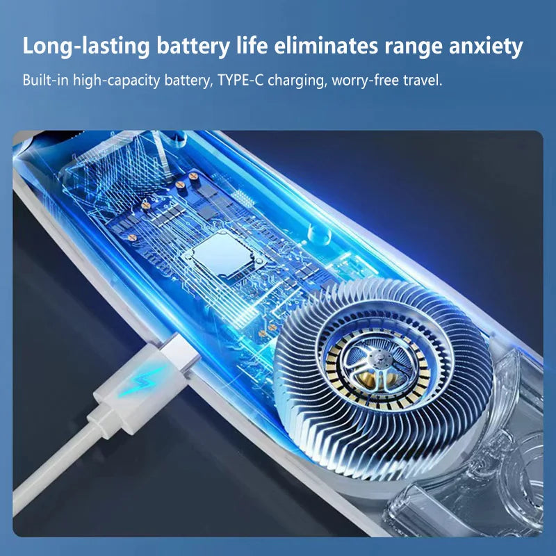 Fast Cooling Neck Fan with Spray Portable Quiet USB Rechargeable Long Battery Life Strong Wind for Students Travel Home Office